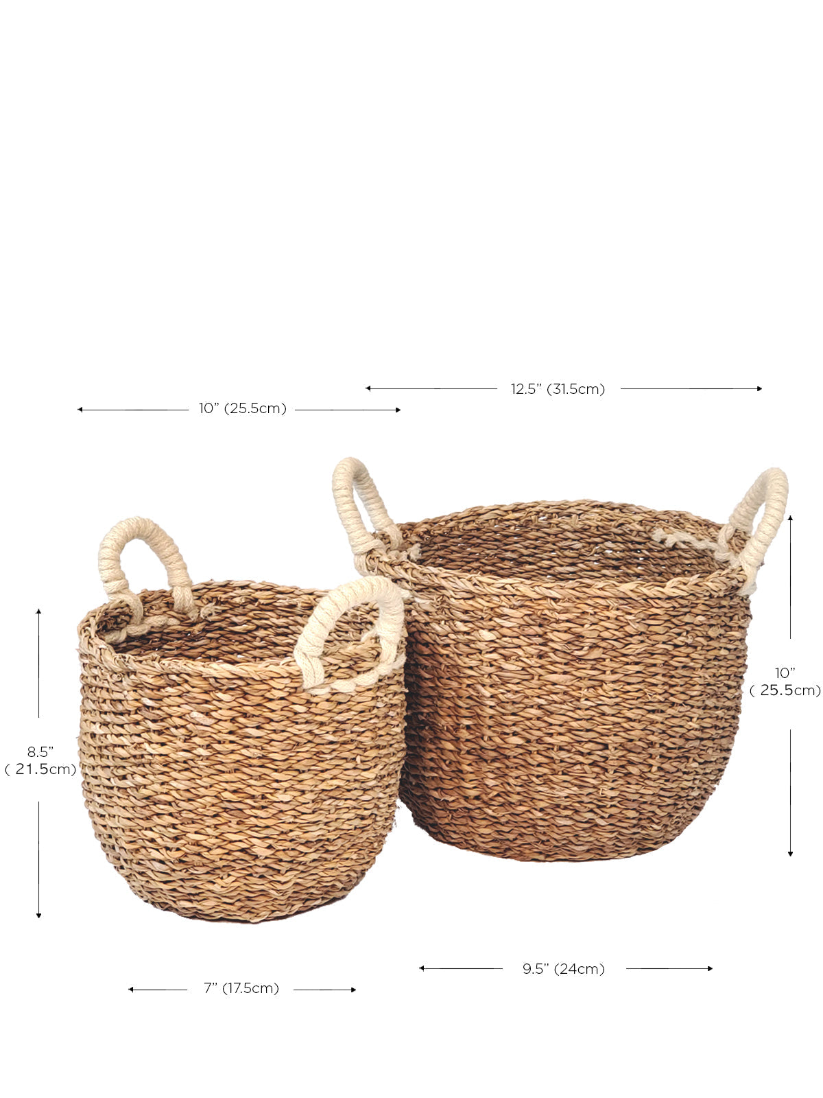 Savar Basket with White Handle