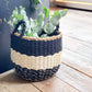 Ula Stripe Basket - Black - BagLunchproduct,corp
