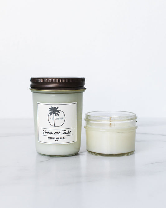 Amber + Tonka Scent Coconut Wax Candle - BagLunchproduct,corp