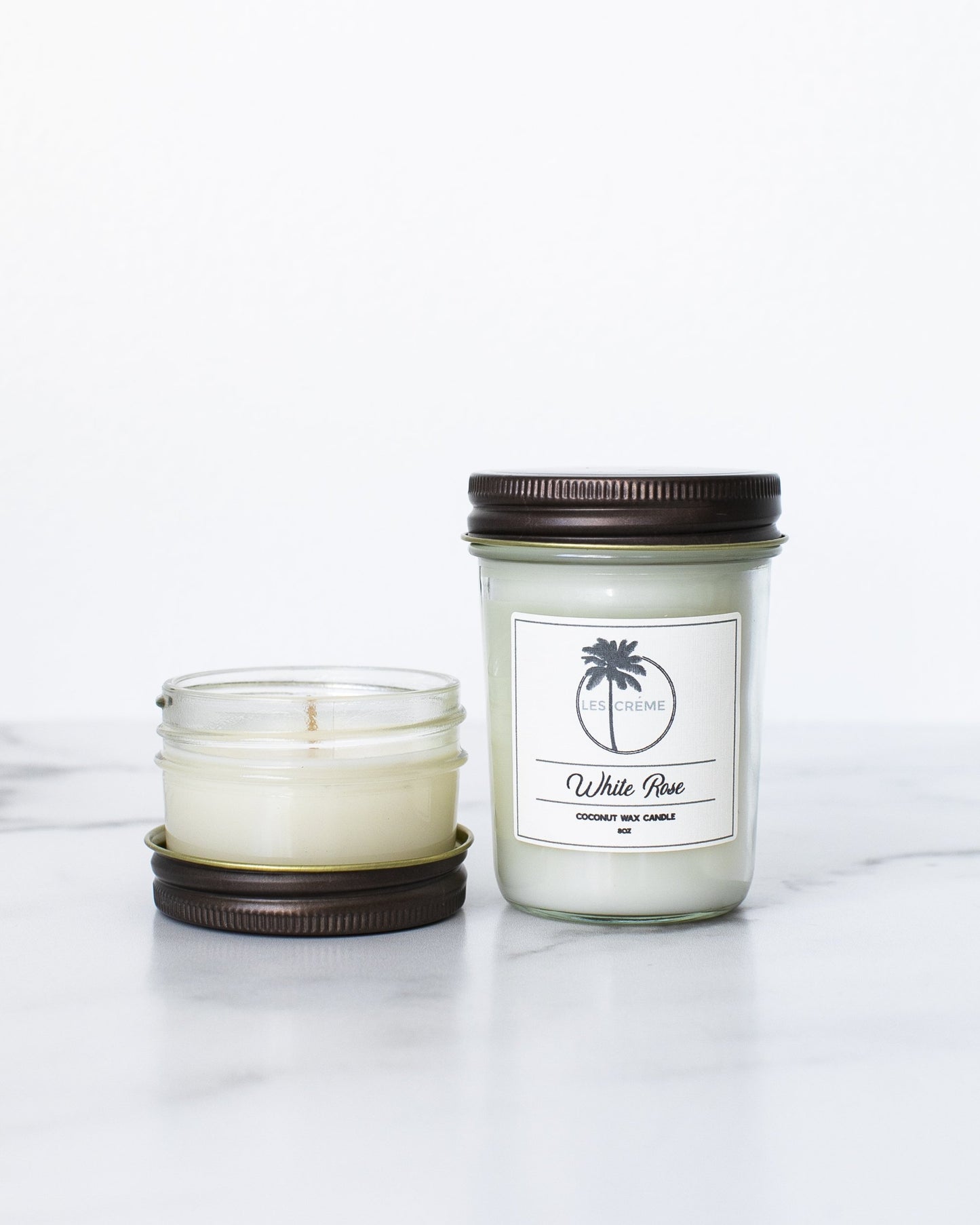 White Rose Scent Coconut Wax Candle - BagLunchproduct,corp