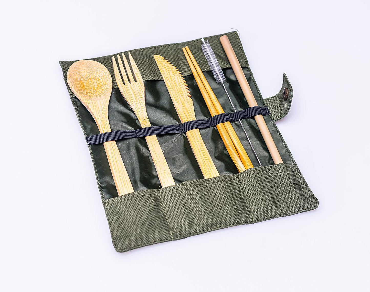Portable Bamboo STRW Cutlery Set - BagLunchproduct,corp
