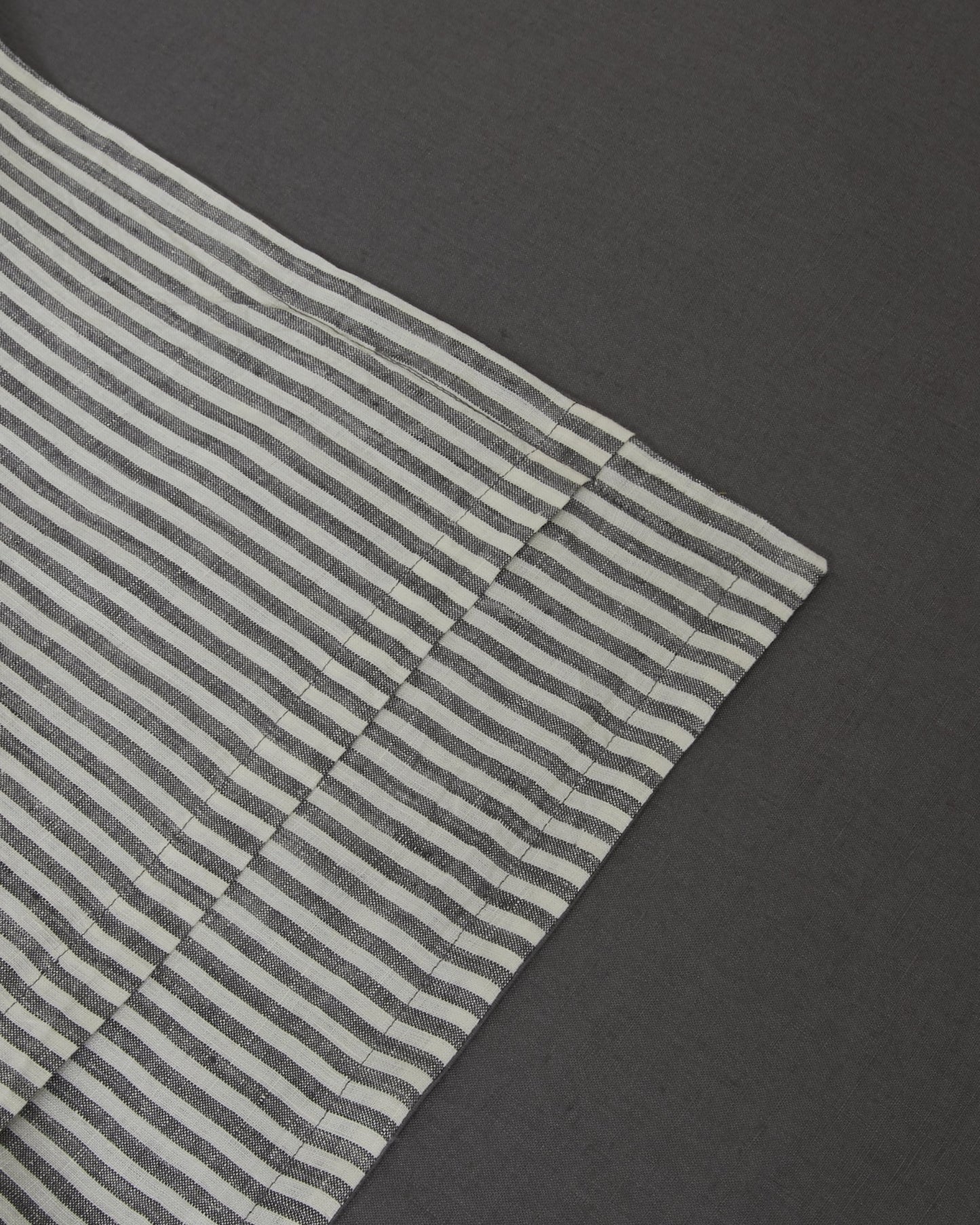 Marcel Linen Duvet Cover - Storm / Storm Stripe - BagLunchproduct,corp